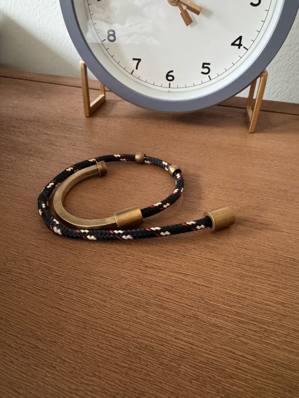 Miansai Maritime Rope Wrap Bracelet Brass Hook Black Adjustable